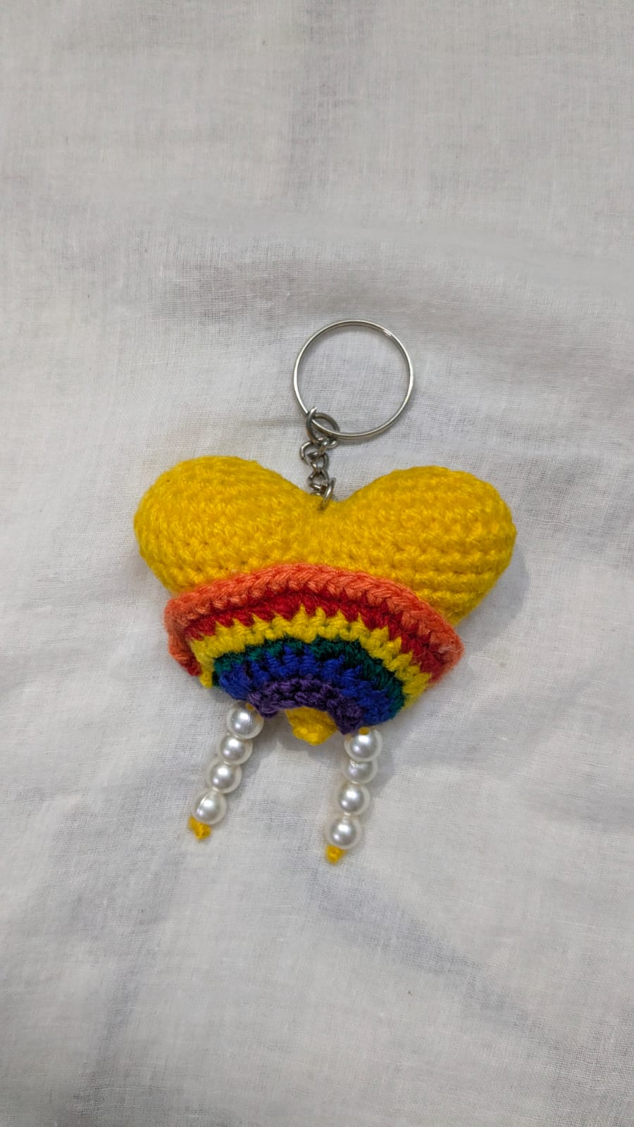 Rainbow Heart Keychain